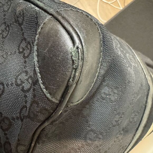 Gucci GG Canvas Sherry Line Boston Black Bag - Picture 4 of 9